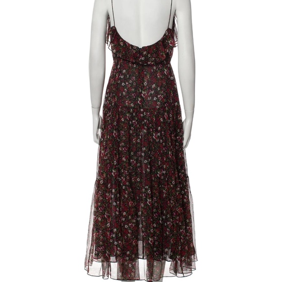 Celine Silk Floral Dress with Chain Link Accent - Picture 3 of 3